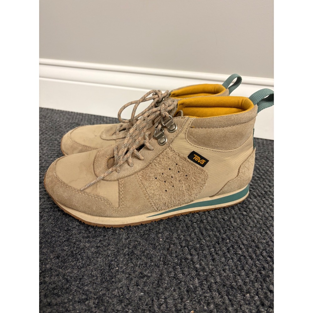 Teva Highline Suede Mid Top Hiking Sneakers Tan Yellow 1103242 Mens 7.5